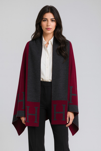 Sebir Moda H Patterned Double Sided Knitwear Shawl