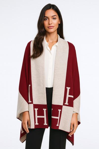 Sebir Moda H Patterned Double Sided Knitwear Shawl