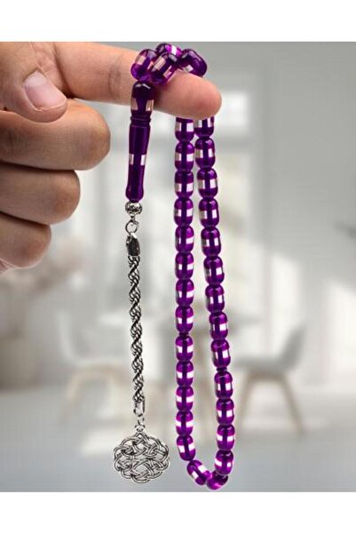 NAMAT مسبحة صلاة حصرية مصنوعة من العنبر المطحون، 33 حبة، مع صندوق هدايا