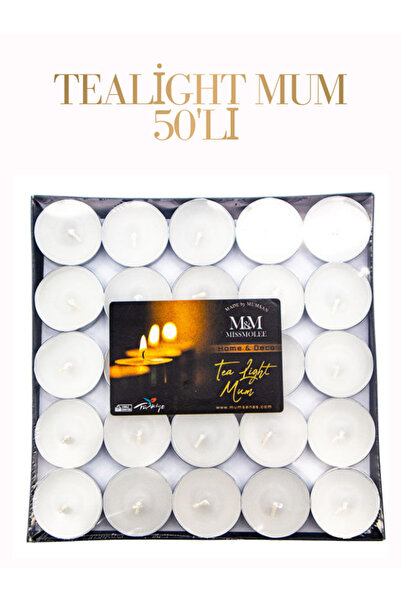 MUMSAN Tealight Mum Beyaz 50'li Yılbaşı Sevgililer Günü Özel Günler