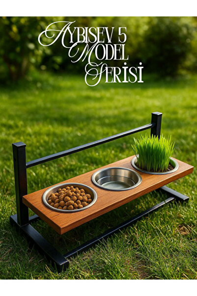 Okay Evcil Hayvan Mama Su Standı | 3 Kademe Ayarlı, Paslanmaz Çelik 3'lü Kase...