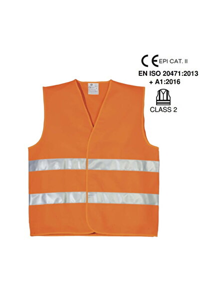 Coverguard Hi-Viz orange reflective vest Yard, polyester, 2x5cm reflective bands, hook-and-loop, EN ISO 20471 C