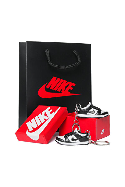 Nike Dunk Low Panda Retro "Black/White" Keychain Set, Box and Bag
