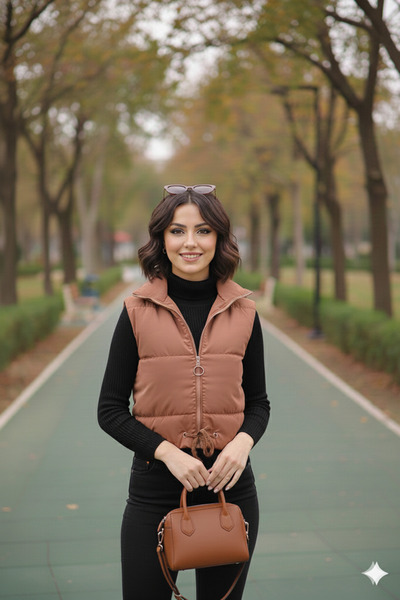 mooishan Novel Lenora Short Crop Puffer Vest New Season 2026-2