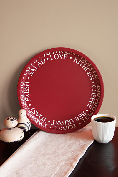 Sarkap Home Less Seri Dekoratif Metal Tepsi - Kırmızı