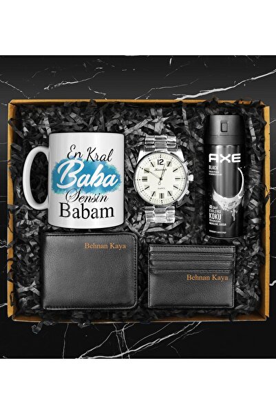 ozbience Babalar Günü Özel Set: Deodorant, Metal Kordon Saat, Tasarım Kupa, C...