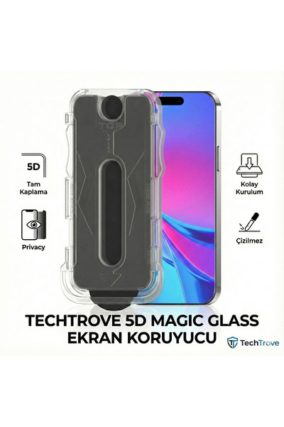 TechTrove شاشة Apple iPhone 14 Plus 5D Magic Privacy Glass Ghost Glass مع جها...