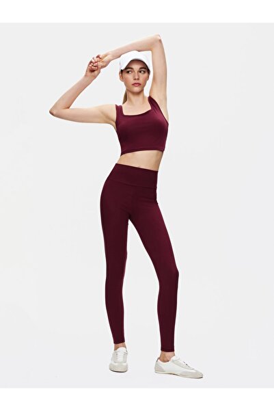 Ltb Strappy Square Neck Crop Red Tank Top