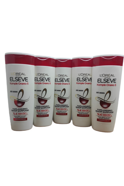 ELSEVE Komple Onarıcı 5 2'si 1 Arada Yapılandırıcı Bakım Şampuanı 360 ml X 5 ...