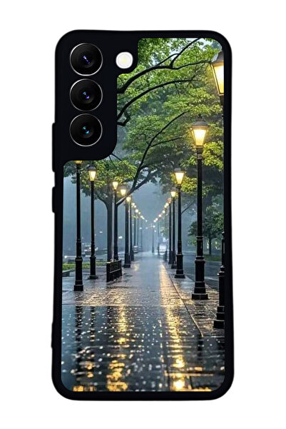 Aksel Kılıf متوافق مع هاتف سامسونج جالاكسي S22 مطبوع ، أسود غير لامع، سيليكون ناعم، واقي، غطاء ممتص للصدمات، حافظة