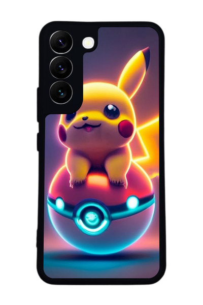 Aksel Kılıf متوافق مع هاتف سامسونج جالاكسي S22 مطبوع ، أسود غير لامع، سيليكون...