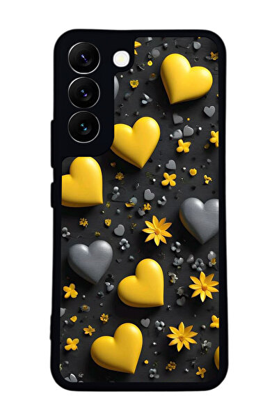 Aksel Kılıf متوافق مع هاتف سامسونج جالاكسي S22 مطبوع ، أسود غير لامع، سيليكون...