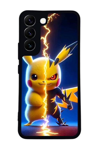 Aksel Kılıf متوافق مع هاتف سامسونج جالاكسي S22 مطبوع ، أسود غير لامع، سيليكون...