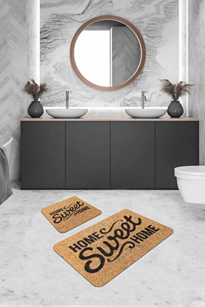 Suare Concept طقم سجادة حمام من بيج هوم سويت هوم مقاس 60 × 90 سم + 60 × 60 سم