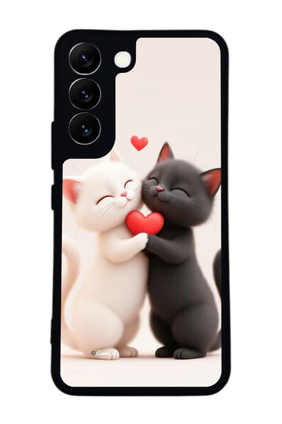 Aksel Kılıf متوافق مع هاتف سامسونج جالاكسي S22 مطبوع ، أسود غير لامع، سيليكون...