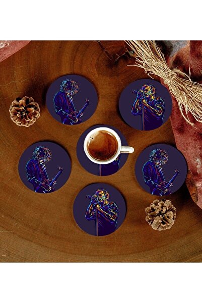 Twin Store 6 Pieces Patterned MDF Coasters