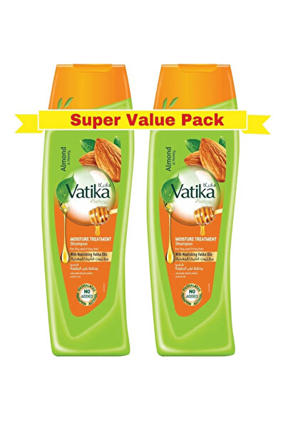 Vatika Naturals Moisture Treatment Shampoo - 2 x 400 ml | Enriched with Almond & Honey Extracts