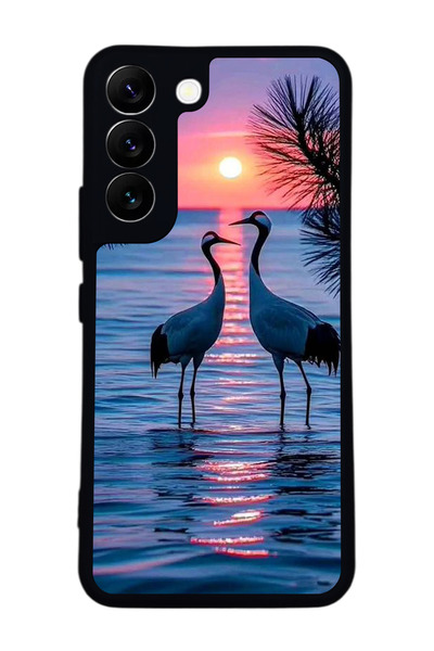 Aksel Kılıf متوافق مع هاتف سامسونج جالاكسي S22 مطبوع ، أسود غير لامع، سيليكون...