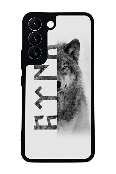 Aksel Kılıf متوافق مع هاتف سامسونج جالاكسي S22 مطبوع ، أسود غير لامع، سيليكون...