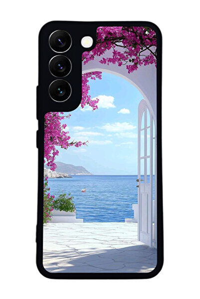 Aksel Kılıf متوافق مع هاتف سامسونج جالاكسي S22 مطبوع ، أسود غير لامع، سيليكون ناعم، واقي، غطاء ممتص للصدمات، حافظة