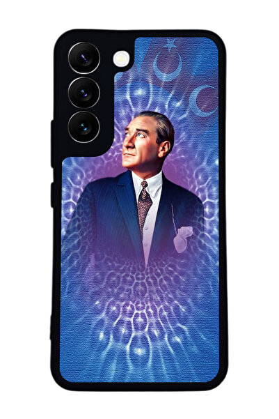 Aksel Kılıf متوافق مع هاتف سامسونج جالاكسي S22 مطبوع ، أسود غير لامع، سيليكون ناعم، واقي، غطاء ممتص للصدمات، حافظة