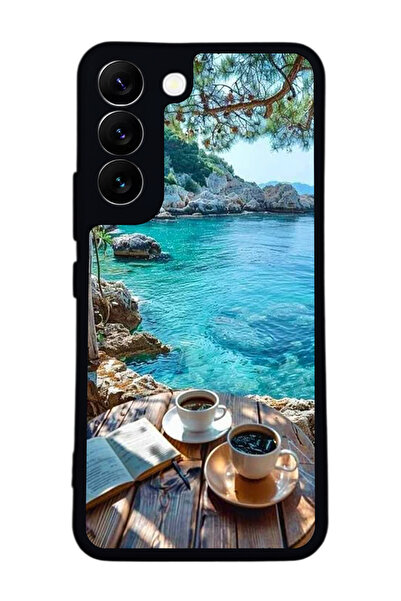 Aksel Kılıf متوافق مع هاتف سامسونج جالاكسي S22 مطبوع ، أسود غير لامع، سيليكون...