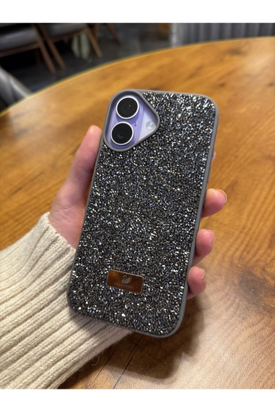 daystar حافظة هاتف فضية مرصعة بالأحجار متوافقة مع آيفون 17