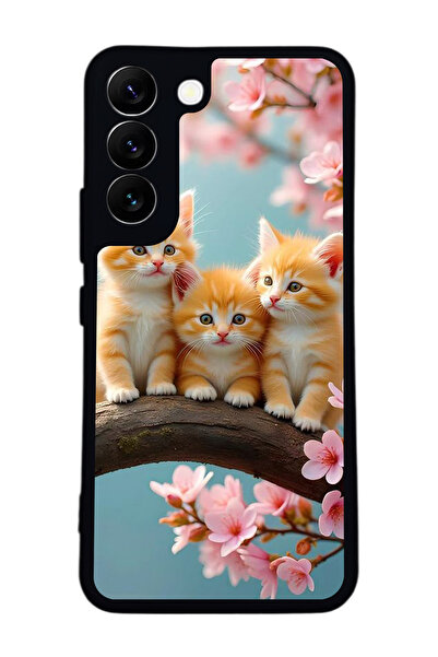 Aksel Kılıf متوافق مع هاتف سامسونج جالاكسي S22 مطبوع ، أسود غير لامع، سيليكون...