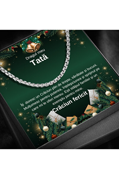 AVAMSI Set Cadou Craciun Tată SS01G Colier Regal Force , Cutie Elegantă și Felicitare