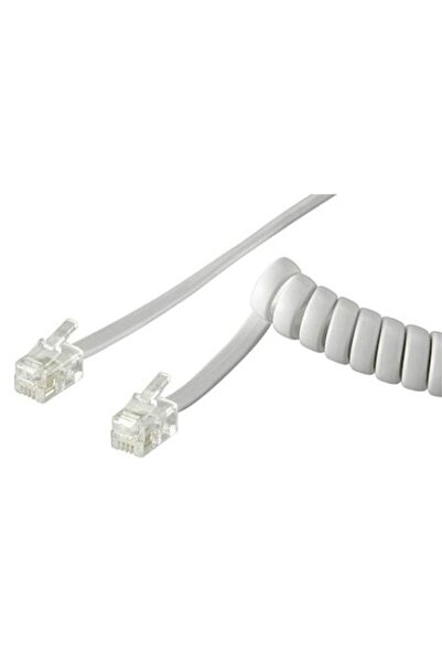 goobay telephone cable, coiled, RJ10, 4 m, White