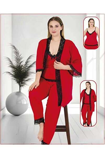 ZAVERA WOMAN Women's Plus Size 3-Piece Pajama Set - 100% Cotton - Full Stretch Fabric