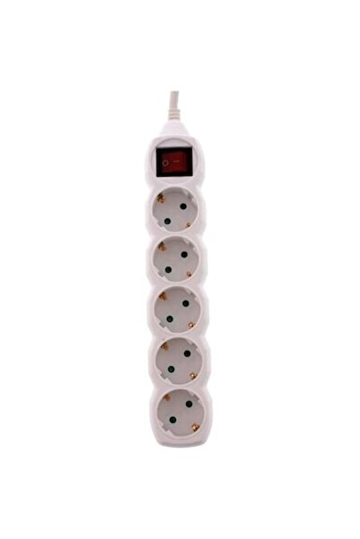 Well prelungitor, 5 prize, 3 m, întrerupător, cablu 3 x 1,5 mm, alb