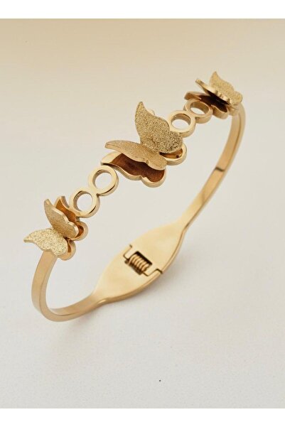 FEMU ACCESSORİES KELEBEK MODEL GOLD PASLANMAZ ÇELİK KELEPÇE BİLEKLİK