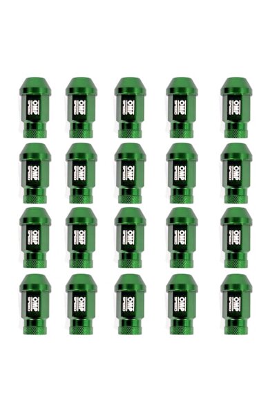 OMP Set piulițe roată 7075 40 mm M14 x 1.50, 20 buc, verde