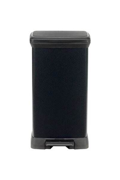 CURVER Coș de gunoi dreptunghiular din plastic, 50L, negru fum, 39x29x72 cm