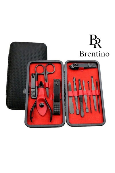 Brentino مجموعة العناية بالأظافر الاحترافية من الفولاذ المقاوم للصدأ مكونة من...