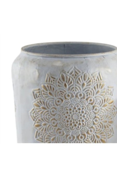 Home Esprit Ghiveci de flori din metal alb auriu arab (3 bucăți)