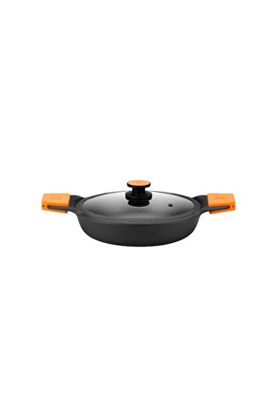 Bra Pot with Lid, Aluminum, 36 cm, Induction, Black-Orange