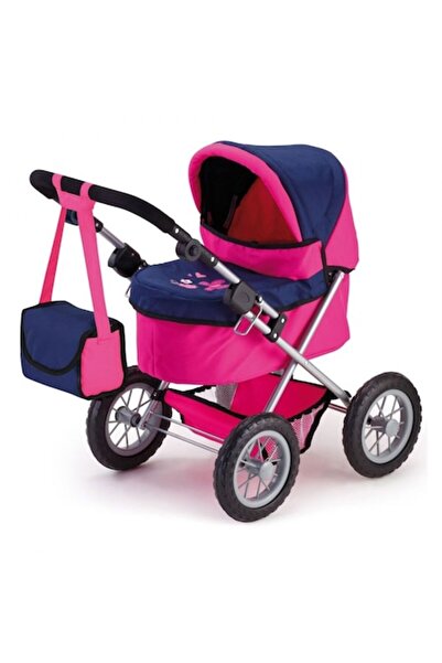 Bayer Cărucior pentru păpuși pliabil Trendy Butterfly roz/albastru, mâner reg...