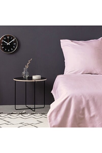 COLOUR COTTON Set de husă de pilotă satinată, roz deschis, 240x220 cm cu 2 fe...