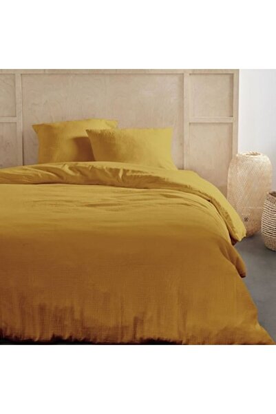 Today bed linen set, 240x220 cm, plain cotton, ochre, 2-person