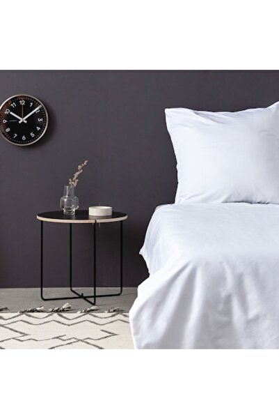 COLOUR COTTON set husă pilotă satinată 240x220 cm / fețe de pernă 60x60 cm, alb