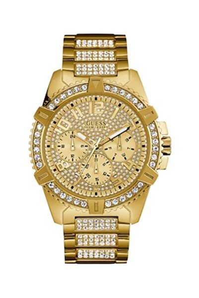 Guess Ceas cu cuarț decorat cu cristale, auriu