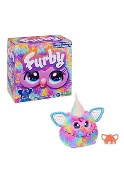 Furby jucărie de pluș, Dog DJ Rainbow, interactivă, multicoloră, 30x20cm