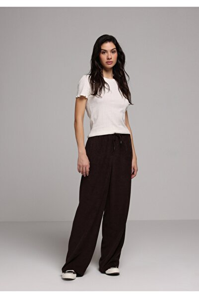 Colin's Regular Fit High Waist Wide Leg Women's Brown Trousers