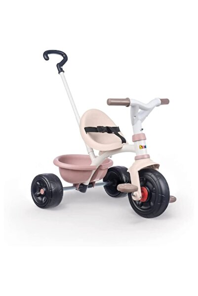 Smoby metal pedal tricycle with parent handle, pink