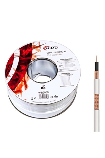 Nimo antenna cable, 100 m, White