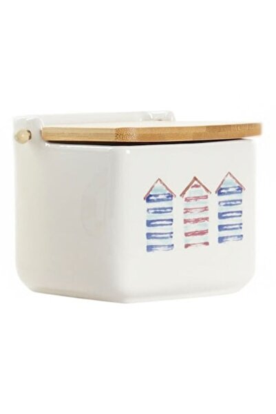ITEM international Storage jar with colored print 750ml, dolomite and bamboo