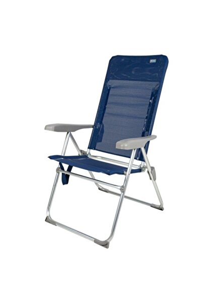 AKTİVE Set de 4 scaune de plajă pliabile subțiri, cu 6 poziții, aluminiu, ble...