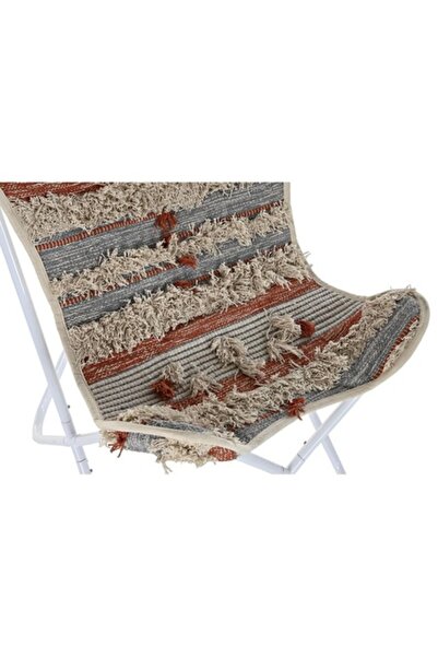 DKD Home Decor Garden Chair, Cotton/Iron, Multicolor